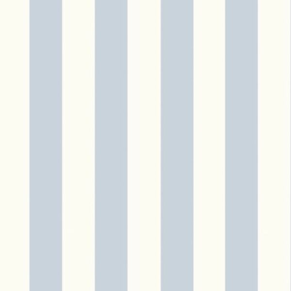 Ralph Lauren Çizgili Vinil Mavi Beyaz Duvar Kağıdı