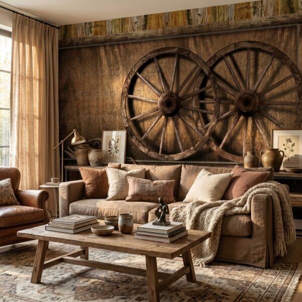 At Arabası Tekerlekler Tasarım Duvar Kağıdı