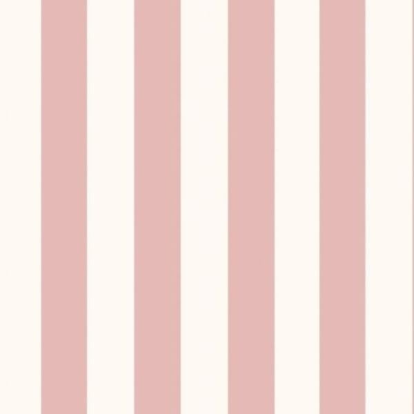 Ralph Lauren Çizgili Vinil Pembe Beyaz Duvar Kağıdı