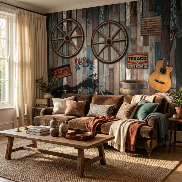 Motorsiklet Gitar Caffe Duvar Kağıdı