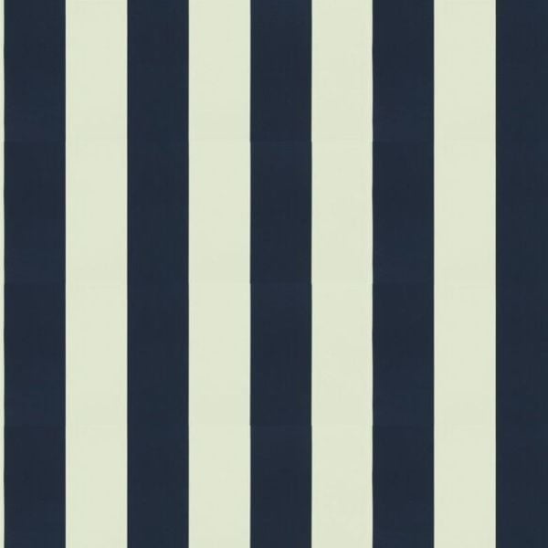Ralph Lauren Çizgili Vinil Lacivert Beyaz Duvar Kağıdı