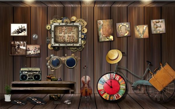 Seksenler Plaklar Bisiklet Duvar Kağıdı