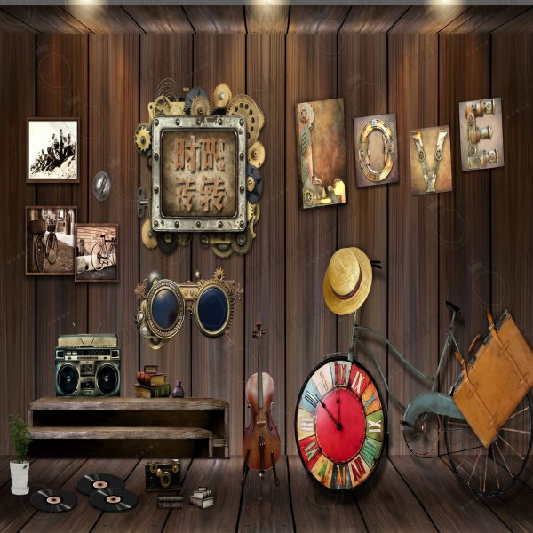 Seksenler Plaklar Bisiklet Duvar Kağıdı