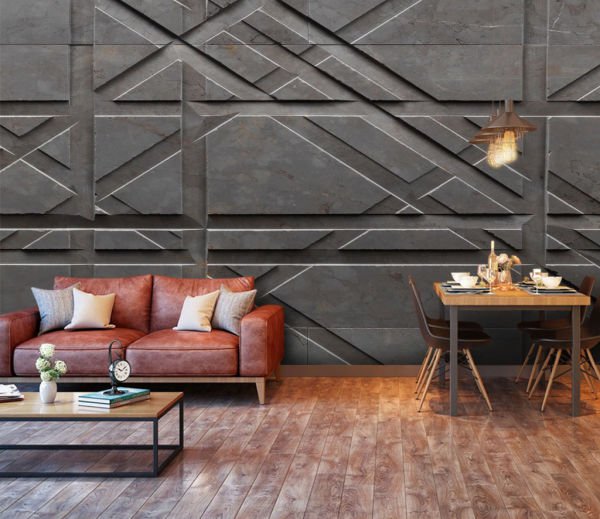 Antrasit Taş Duvar Üç Boyutlu Duvar Kağıdı