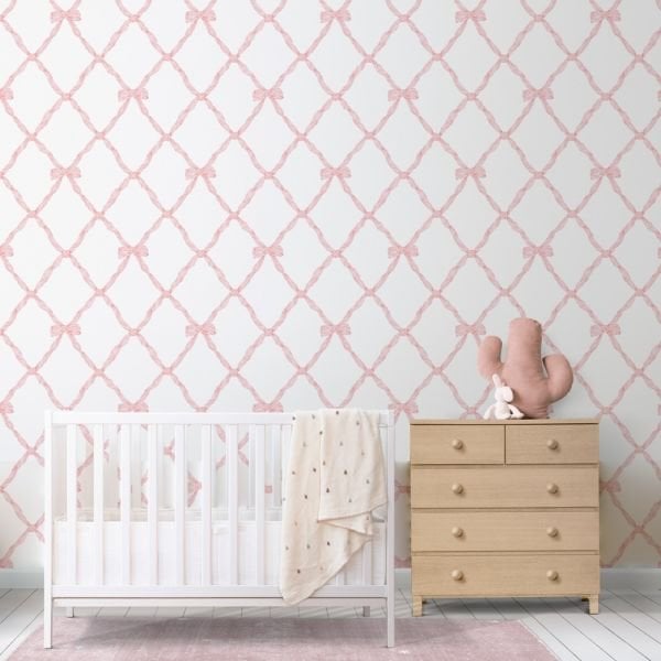 Pembe Şirin Fiyonklar Tasarım Duvar Kağıdı