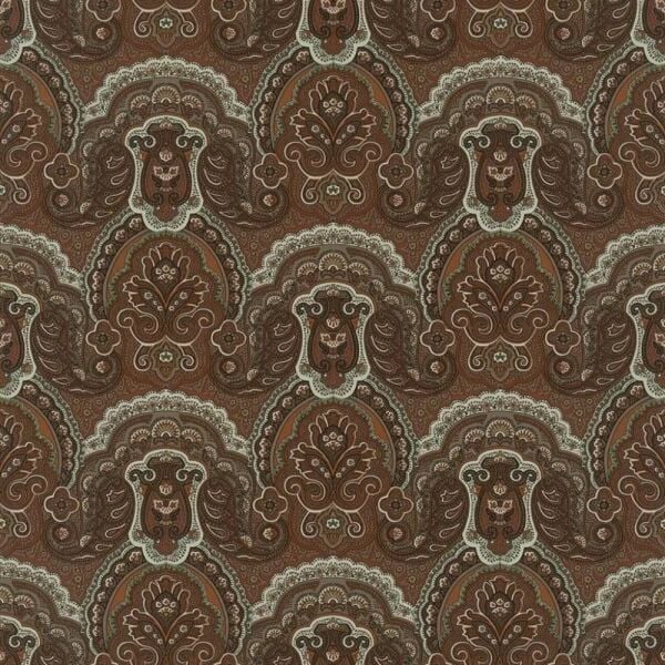Ralph Lauren Koyu Kahve Şal Desen Duvar Kağıdı