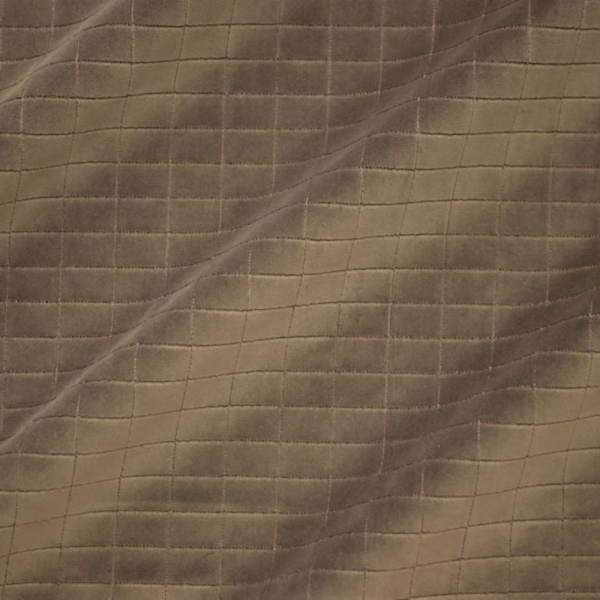 Karo Kadife Döşemelik Kumaş Taupe