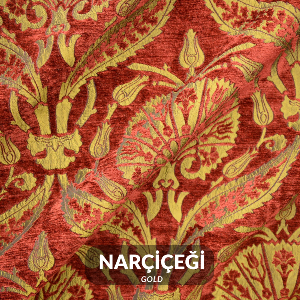 Osmanlı Lalesi Desenli Döşemelik Kumaş