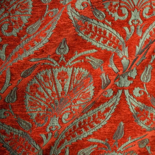 Osmanlı Lalesi Desenli Döşemelik Kumaş