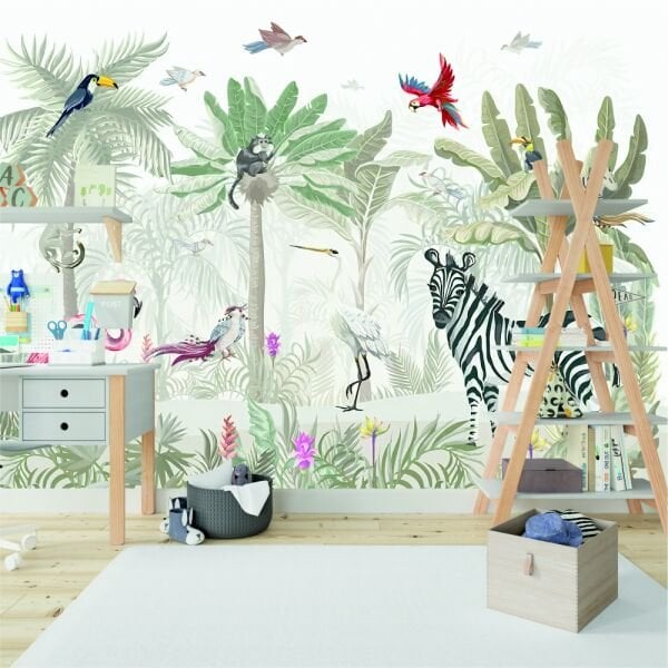 Soft Renkler Sevimli Hayvanlar Zebra Duvar Kağıdı