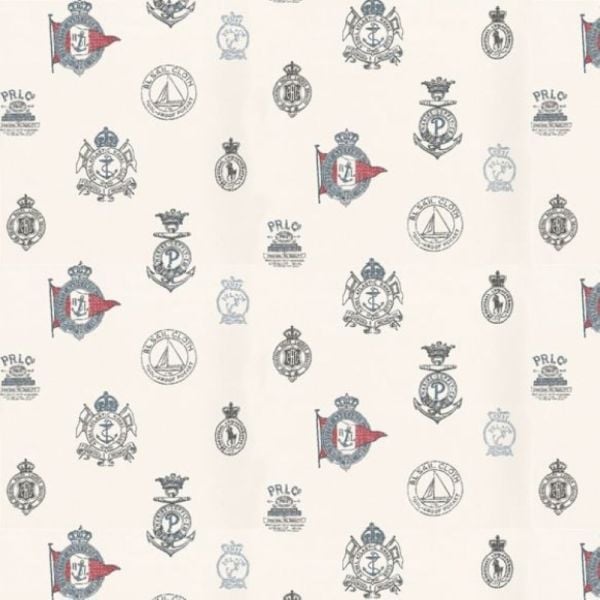 Ralph Lauren Amiral Beyaz Kırmızı Bayraklı Duvar Kağıdı