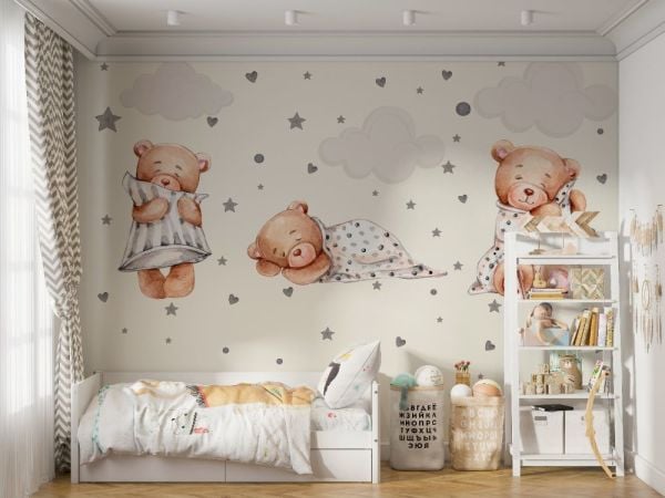 Minik Şirin Uykucu Ayıcıklar Duvar Kağıdı