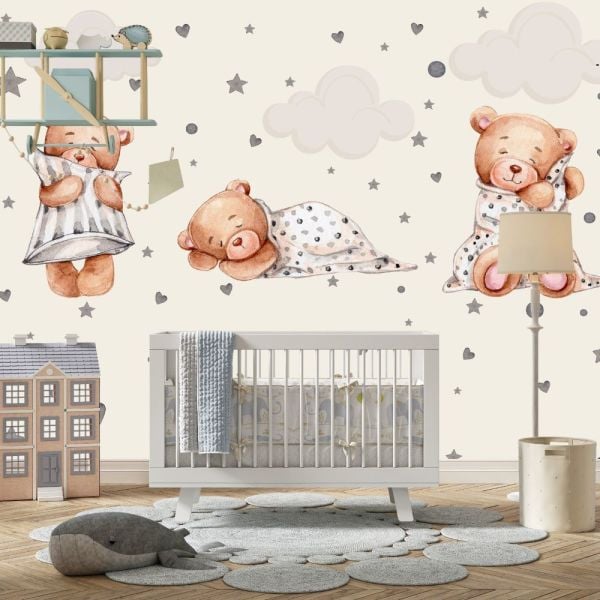 Minik Şirin Uykucu Ayıcıklar Duvar Kağıdı