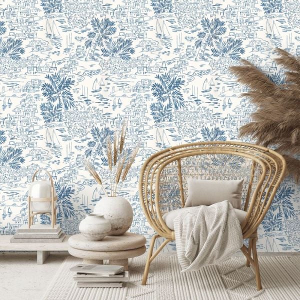 Ralph Lauren Marine Mavi Beyaz Duvar Kağıdı
