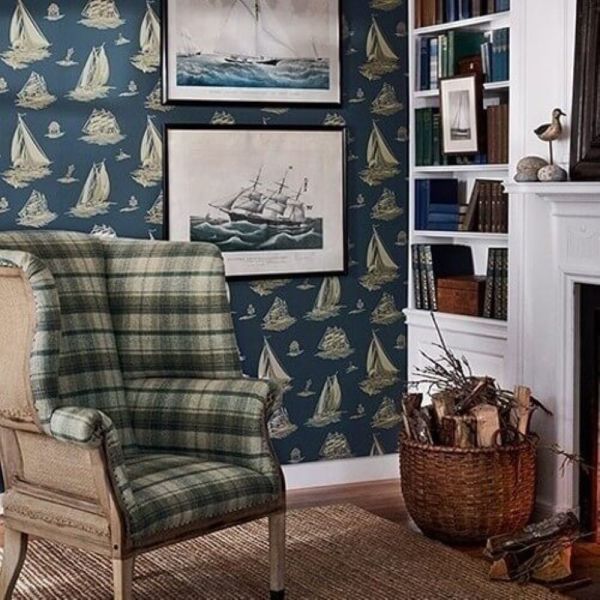 Ralph Lauren Paskalya Tekneleri Lacivert Duvar Kağıdı