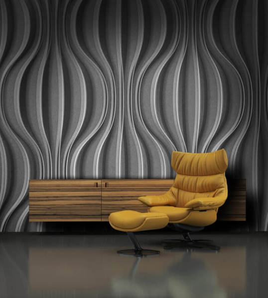 Geometrik Elips Gri Desen  Duvar Kağıdı