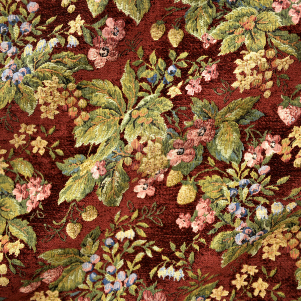 Goblen Tarzı Çiçekli Döşemelik Kumaş