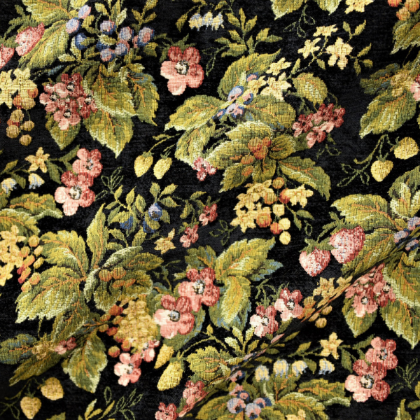 Goblen Tarzı Çiçekli Döşemelik Kumaş