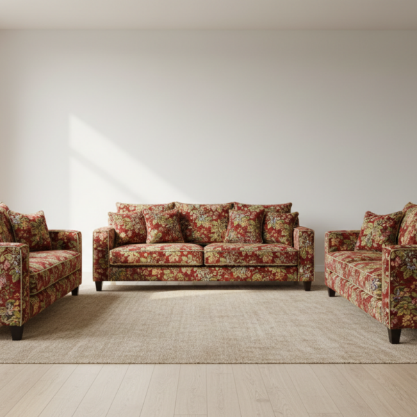 Goblen Tarzı Çiçekli Döşemelik Kumaş