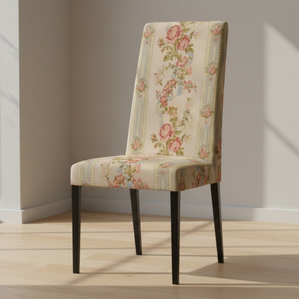 Güller Etamin Desenli Çizgili Döşemelik Kumaş