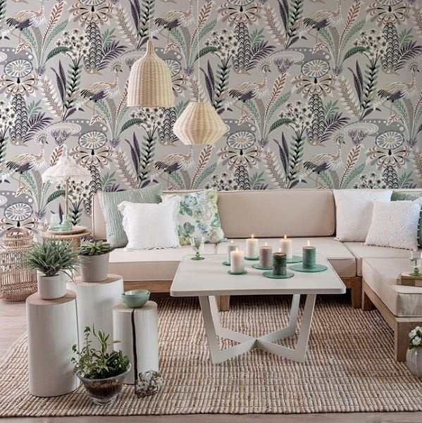 Tavuskuşları Çiçekler Duvar Kağıdı