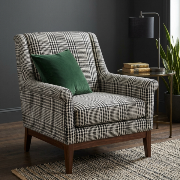 Siyah Beyaz Kombin Desenler Döşemelik Kumaş