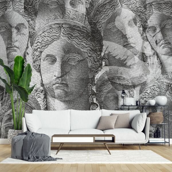 Büstler Özel Tasarım Duvar Kağıdı