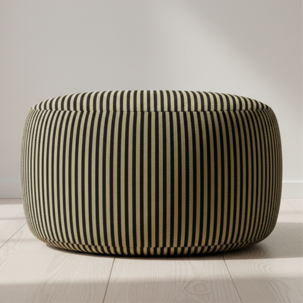 Çizgili Siyah Bal Rengi Döşemelik Kumaş