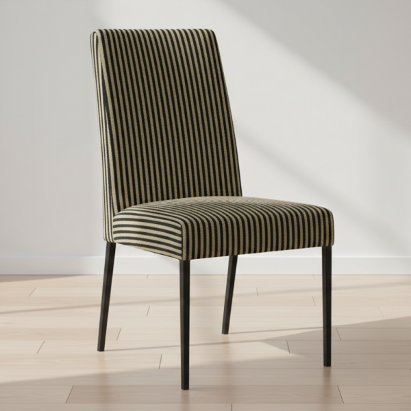 Çizgili Siyah Bal Rengi Döşemelik Kumaş