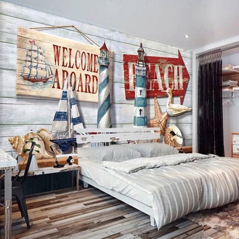 Deniz Feneri Üç Boyutlu Duvar Kağıdı