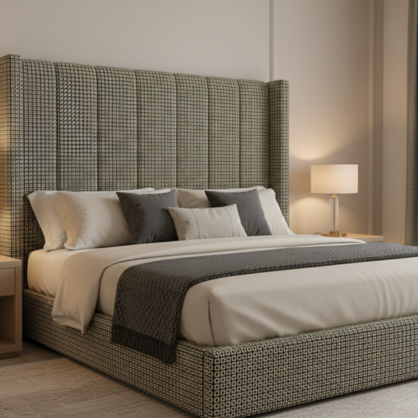 Küp Küp Siyah Bal Rengi Döşemelik Kumaş