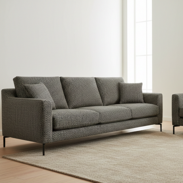 Zigzaglı Siyah Ve Bal Rengi Döşemelik Kumaş