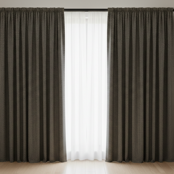 Zigzaglı Siyah Ve Bal Rengi Döşemelik Kumaş