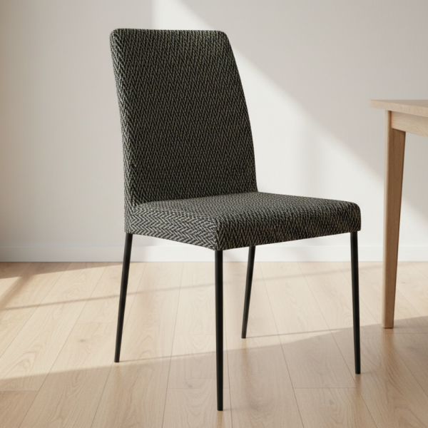 Zigzaglı Siyah Ve Bal Rengi Döşemelik Kumaş