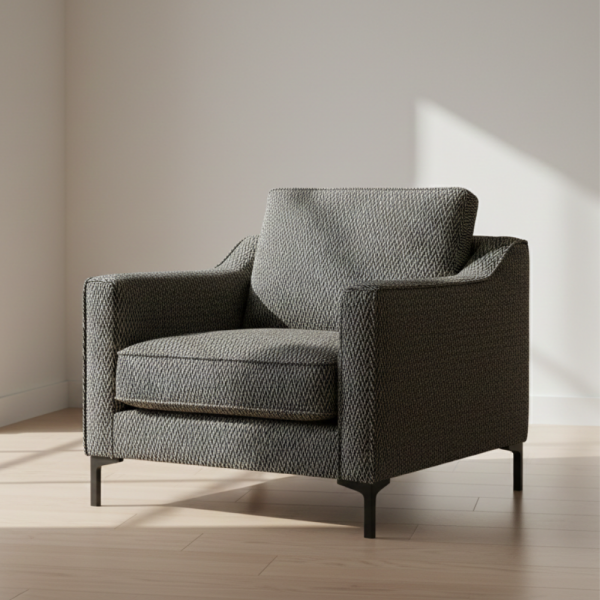 Zigzaglı Siyah Ve Bal Rengi Döşemelik Kumaş