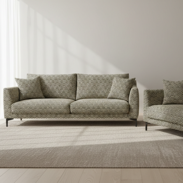 Vitray Desen Siyah Bal Rengi Döşemelik Kumaş