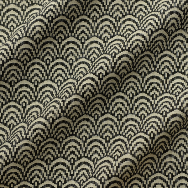 Vitray Desen Siyah Bal Rengi Döşemelik Kumaş