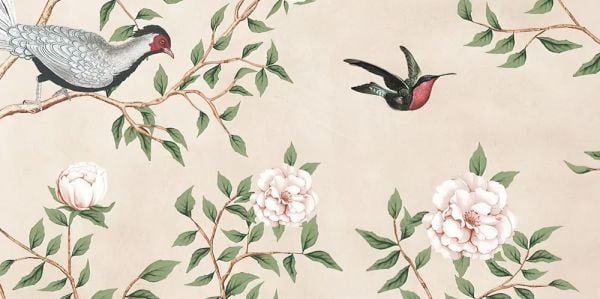 Balıkçı Kuşlar Minik Serçeler Çiçekler Duvar Kağıdı