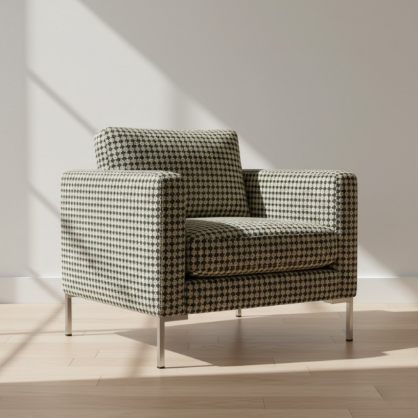 Minik Çiçekli Siyah Bal Rengi Döşemelik Kumaş