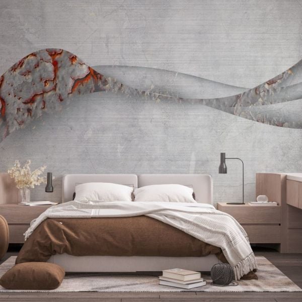 Beton Görünümlü Geometrik Desen Duvar Kağıdı