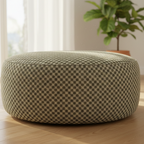 Minik Çiçekli Siyah Bal Rengi Döşemelik Kumaş