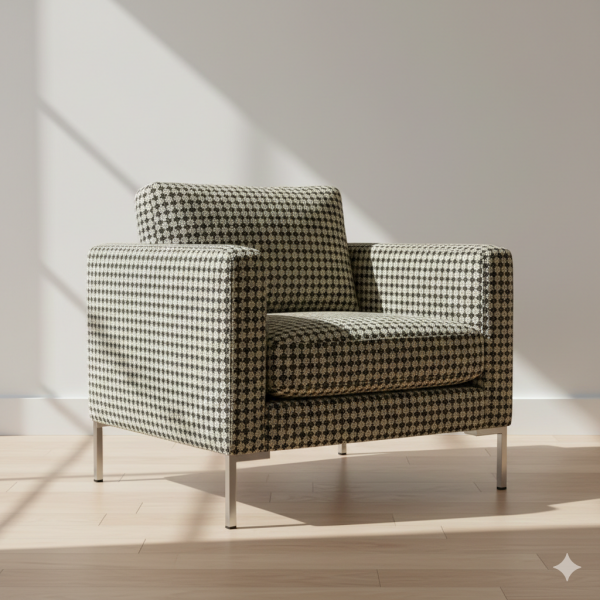 Minik Çiçekli Siyah Bal Rengi Döşemelik Kumaş