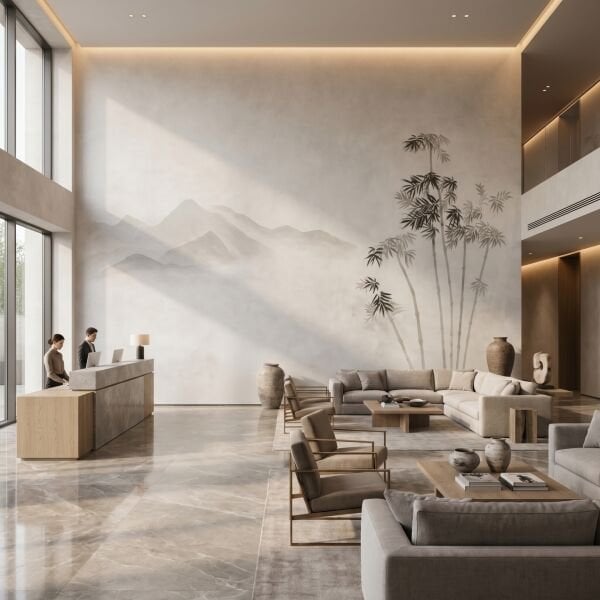 Zen Bambu Silüeti Duvar Kağıdı