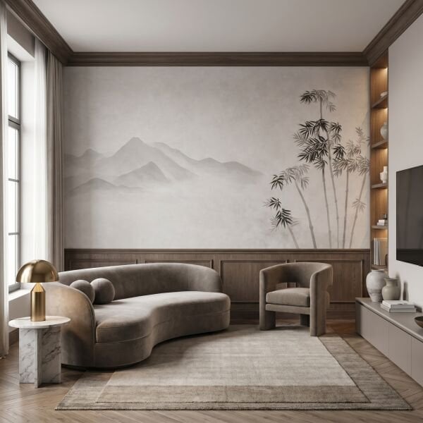 Zen Bambu Silüeti Duvar Kağıdı