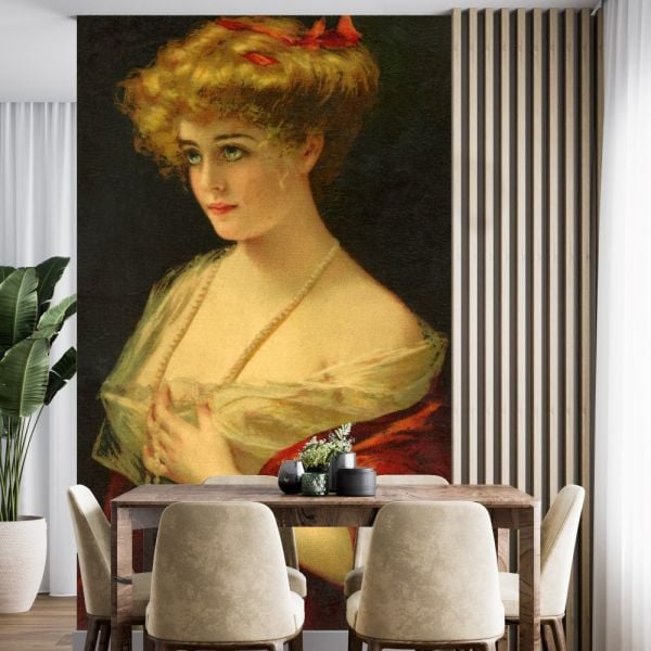 Kırmızı Elbiseli Kontes Bayan Duvar Kağıdı