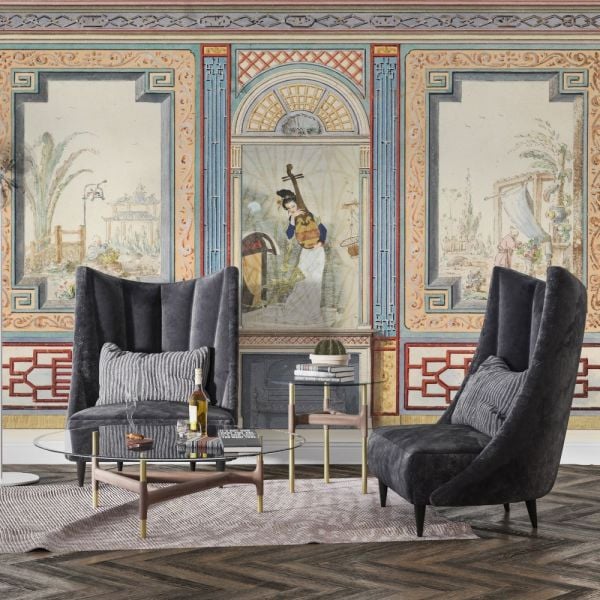 Özel Çıtalama İçinde Japon Desen Esintileri Duvar Kağıdı