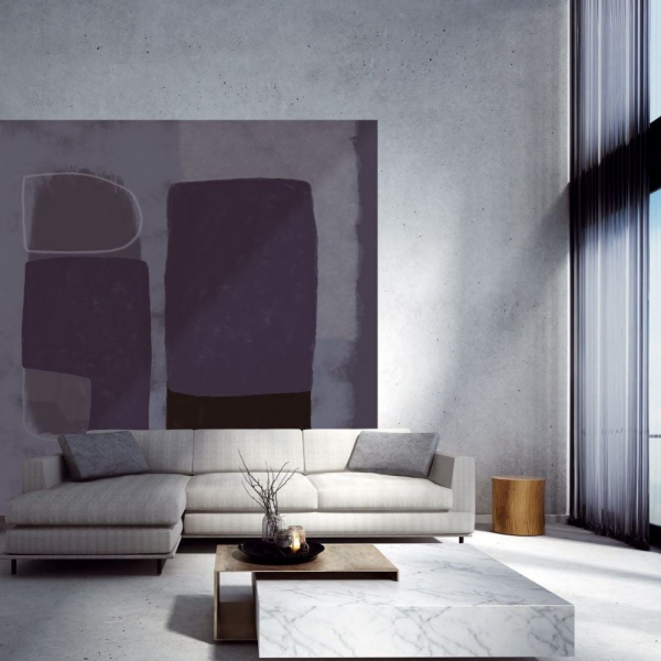 Geometrik Desen Krem ve Koyu Ton Duvar Panosu