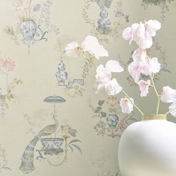 Pip Studio 6 Koleksiyonu Ceramic Garden Oriental Foliage Duvar Kağıdı