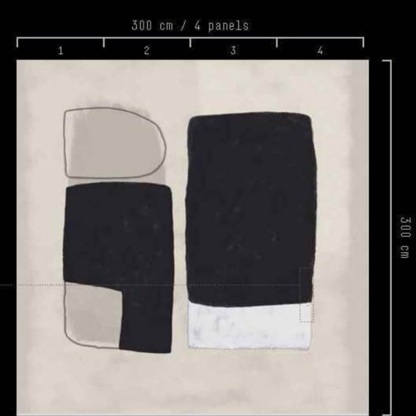 Geometrik Desen Krem ve Koyu Ton Duvar Panosu