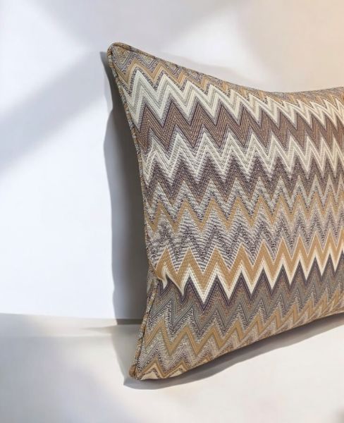 Zigzag Desenli Dokuma Dekoratif Yastık Kırlent